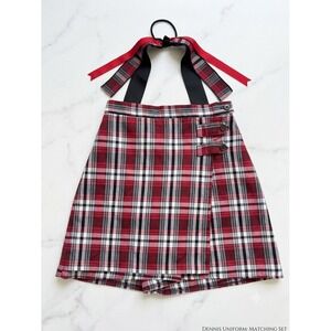 Dennis 035210 Plaid Skort Red Black Gray Junior 10 School Uniform USA
